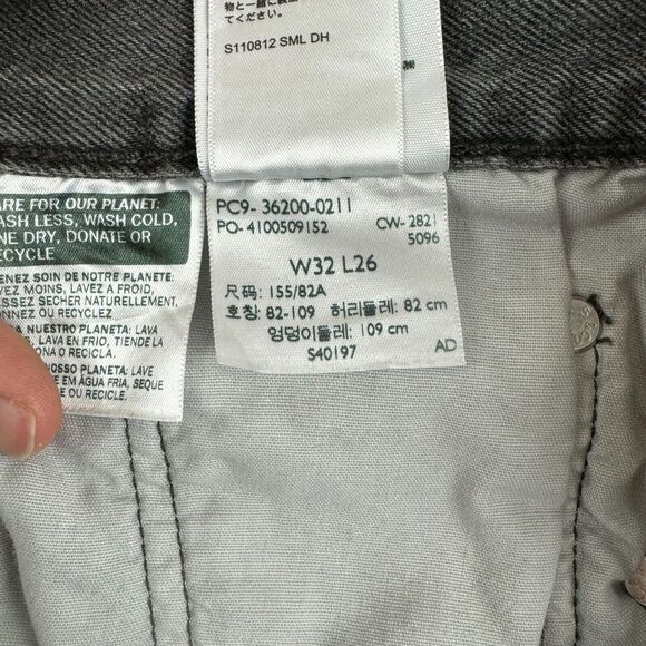 Levis 501XX Jeans Mens 32x26 Faded Black 5 Pocket Button Fly Distressed Frayed - Picture 12 of 16